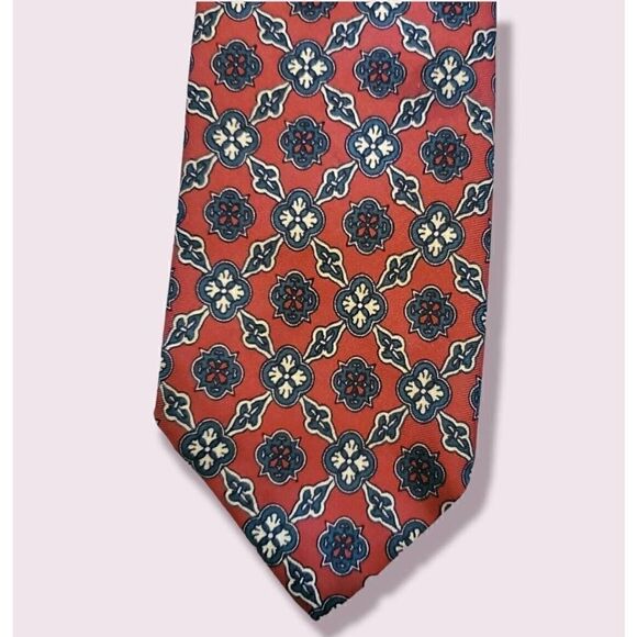 Brooks Brothers Makers Red Blue Geometric Necktie Tie Preppy | Ivy EUC - Picture 3 of 4